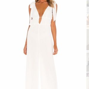 White low cut jumpsuit